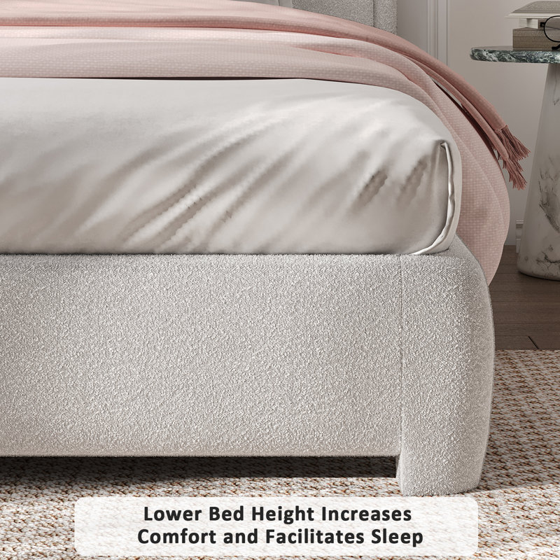 Bensu Boucle Upholstered Platform Bed | Stylish Comfort