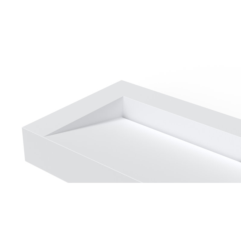 Badeloft 47.2" x 19.7" Rectangular Stone Resin Wall Mounted Bathroom Sink WT-04-C-M in Matte White, Matte White