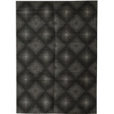 Wool Geometric Area Rug in Black