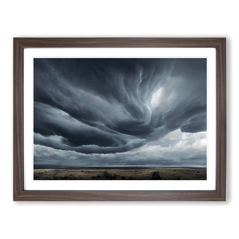 Moody Storm Clouds - Framed Print, 34cm H x 46cm W x 2cm D, Brown Framed
