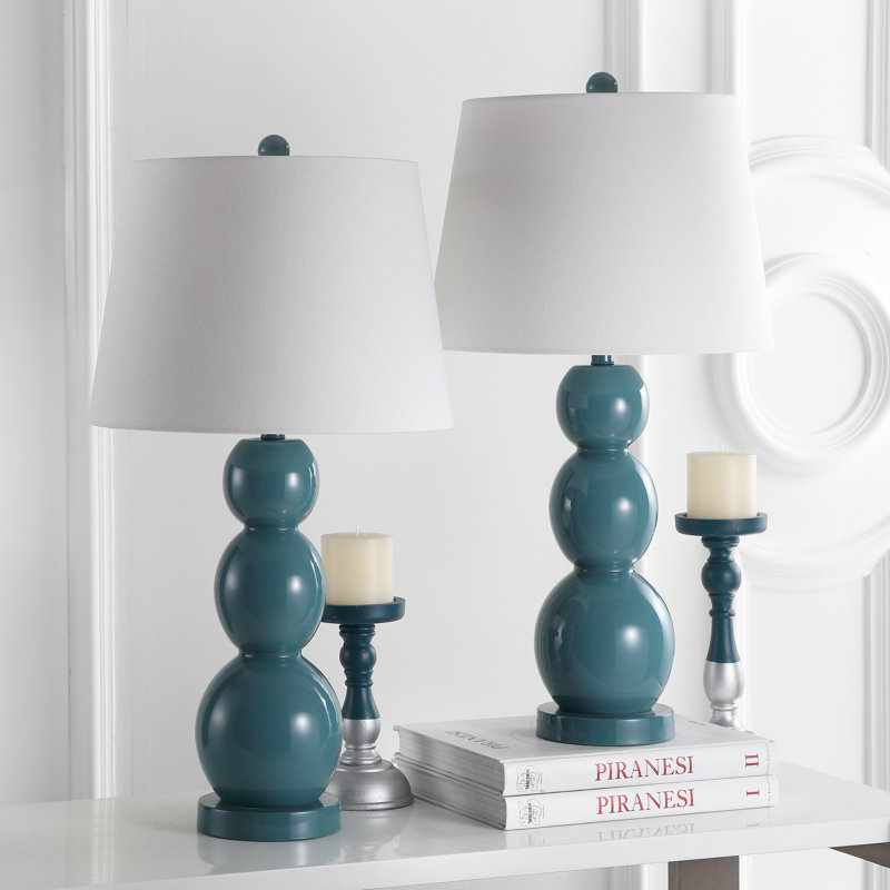 Dearis Glass Table Lamp, Marine Blue