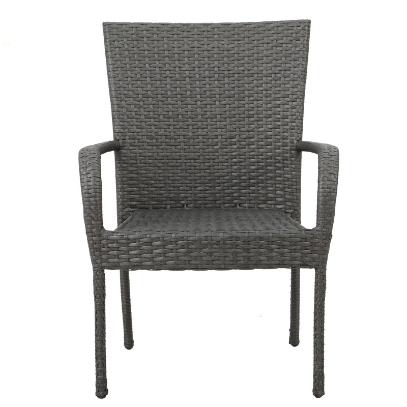 LITTLETON PE WICKER STACKING CHAIR,1PC, Brown