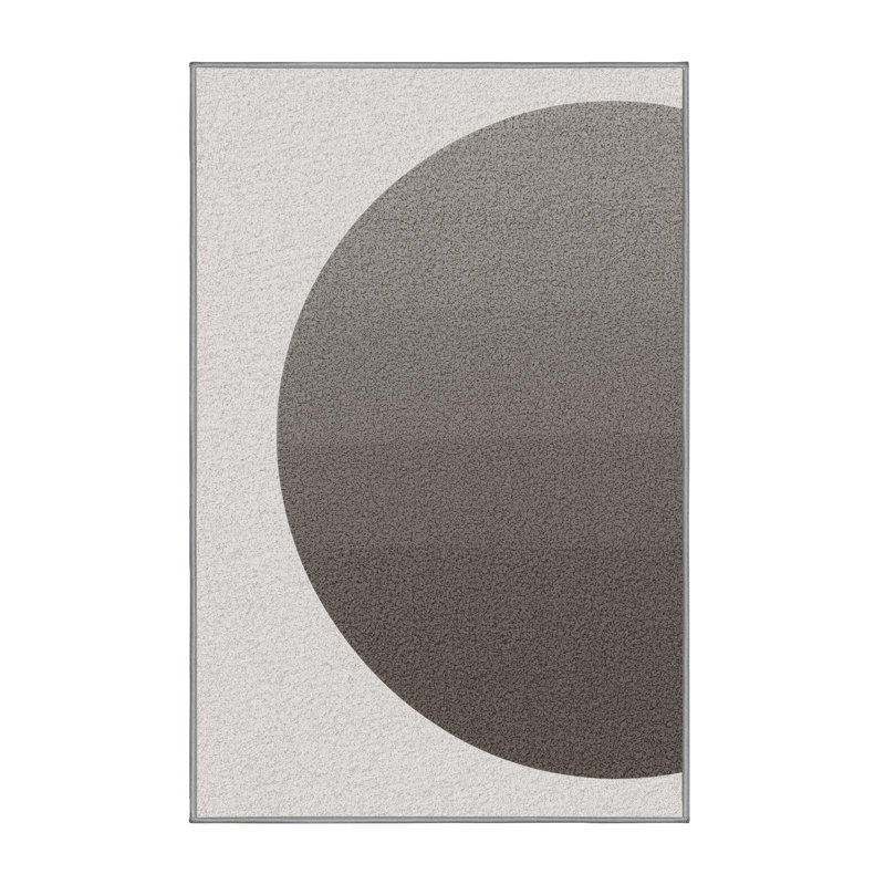 Tapis gris moelleux doux et moelleux de couleur unie Eiler, 3 X 5