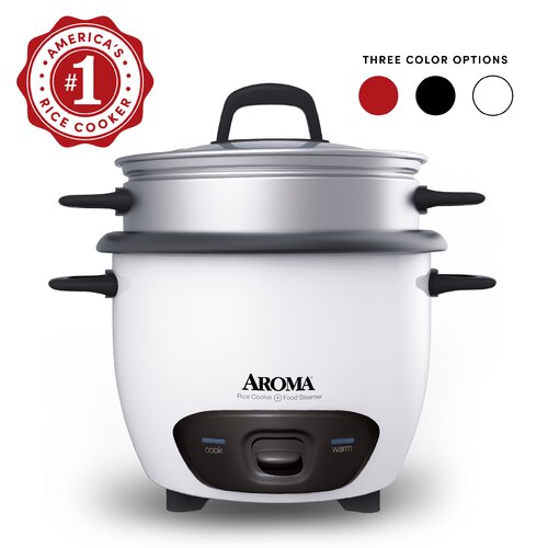 Aroma 14-Cup Pot Style Rice Cooker and Food Steamer Set & Reviews | Wayfair