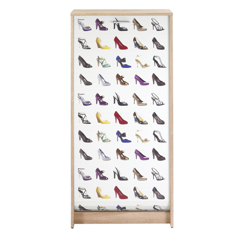 21 Pair Shoe Storage Cabinet, Oak