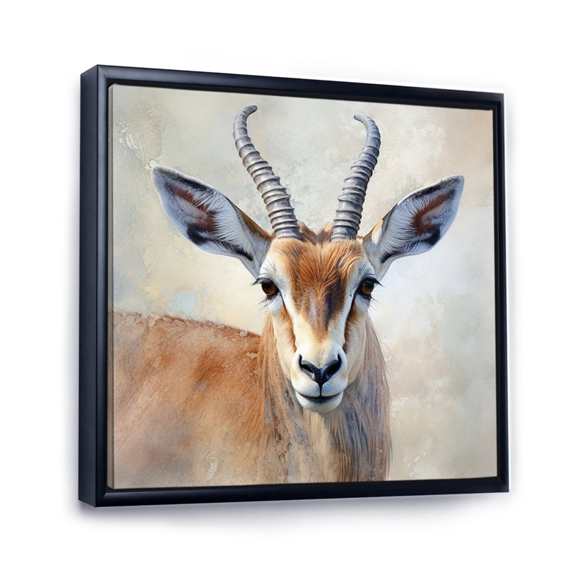 «Graceful Antelope VI» sur toile, H 24 po x l 24 po, Cadre flottant noir