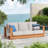 Outdoor Eucalyptus Patio Sofa With Cushions