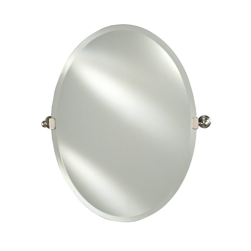 Miroir de salle de bain, H 26 po x l 22 po, Nickel poli