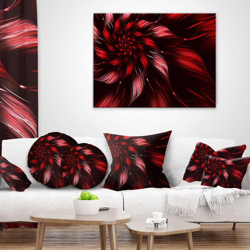 Multicolor Symmetrical Fractal Flower - Floral Printed Pillow, 18" x 18", Throw Pillow