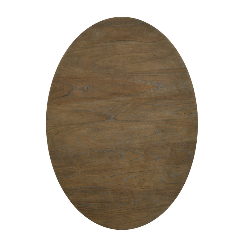 Weathered Oak Finish Round Dining Table