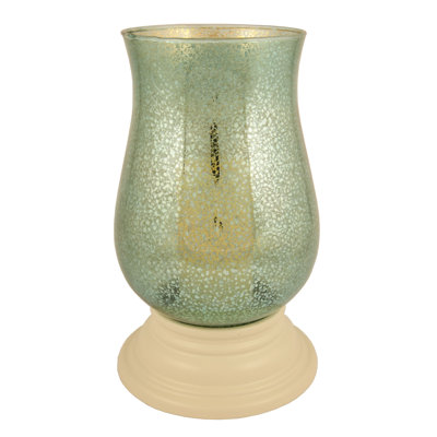 Porte-bougie 14 "en verre de mercure vert avec bougie