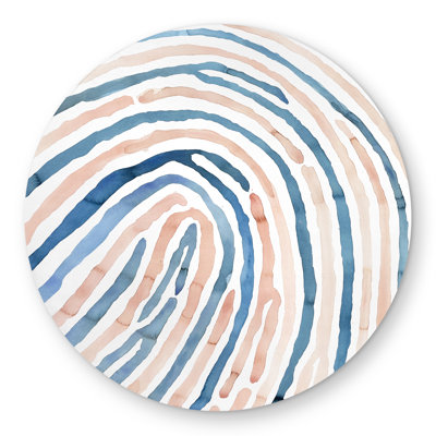 Fingerprint Office Blue Round Outdoor Area Rug for Home Decor