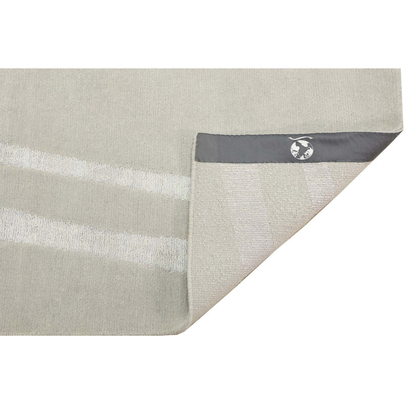 Tapis gris clair et argent noué à la main de haute qualité, Rectangle 9 pi x 12 pi