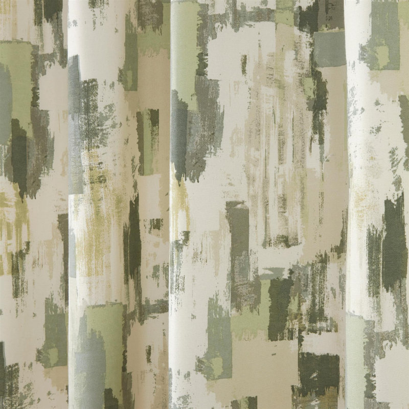 Cotton Blend Room Darkening Curtain Panel Pair, 66x90", Fennel