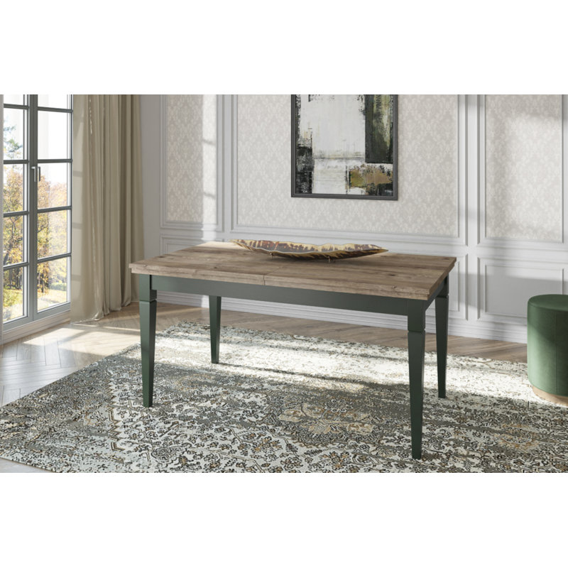 Widner Extendable Oak Dining Table, Black