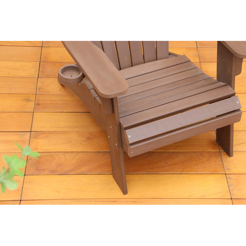 Chaise Adirondack en polystyrène durable pour la détente, Brun