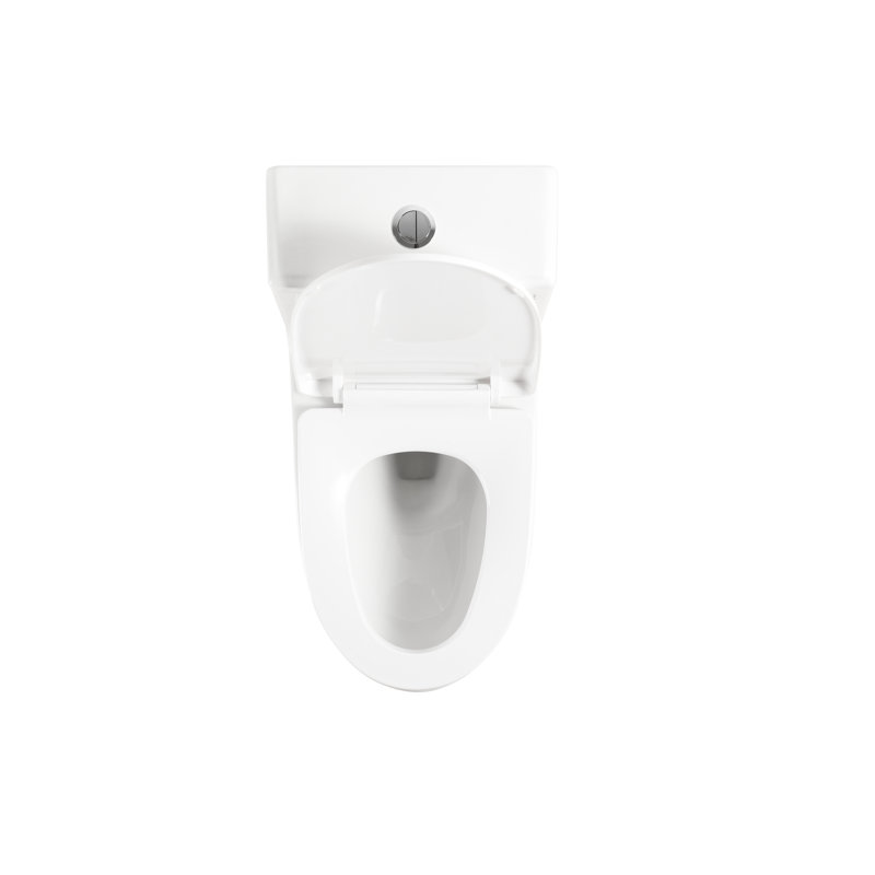 One Ceramic Toilet, 1.1/1.6 , 15.55 In Comfort Height, White, Soft Close Seat, And Elongated, &