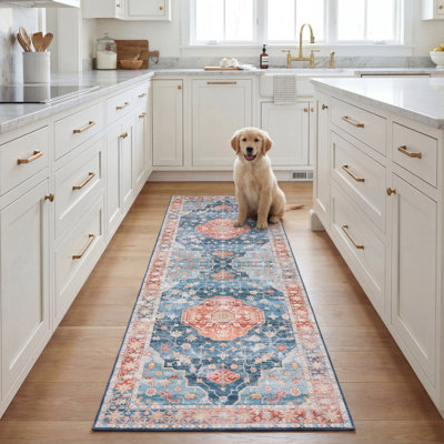 Tapis rouille / bleu Danna Performance
