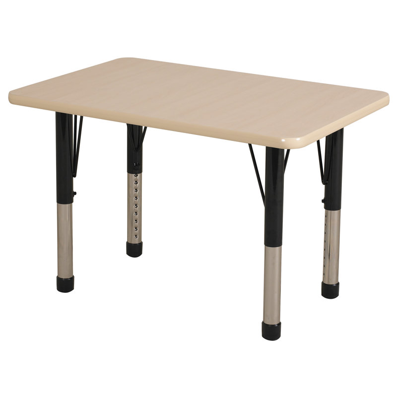 Laminate Adjustable Rectangle Activity Table, Black
