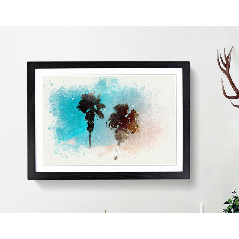Los Angeles Palm Trees in Abstract - Picture Frame Graphic Art Print, Black, 40cm H x 60cm W x 2cm D