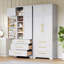 Armoire de cuisine de campagne de 78,2 po de hauteur avec 8 tablettes de porte, armoire de rangement avec 3 tablettes réglables, 3 grands tiroirs, armoire polyvalente pour la cuisine, la salle à manger et la salle de bain-131019331