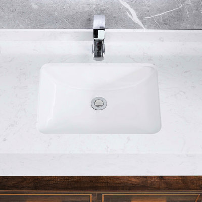 White Ceramic Bathroom Vessel Sink - Overflow, Soundproof, Heat , Stain & Scratch Rust No Faucet Holes Observed High Rectangular White, Sound Absorbing, Rust-, Emerged