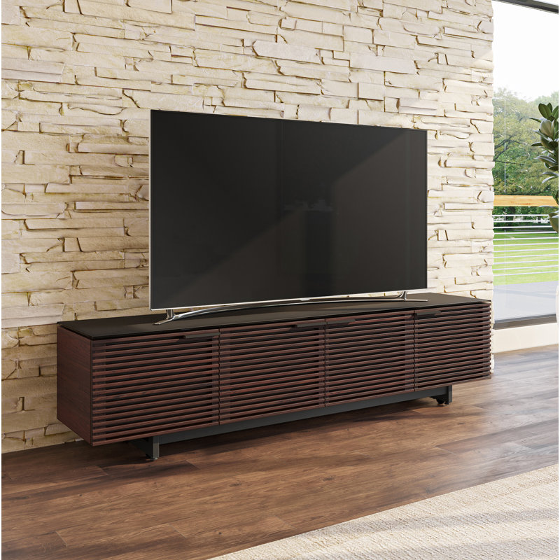 Corridor TV Stand for TVs up to 85", Chocolate Stained Walnut