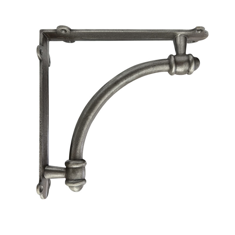 Half Round Shelf Bracket, Regular, Antique Metal