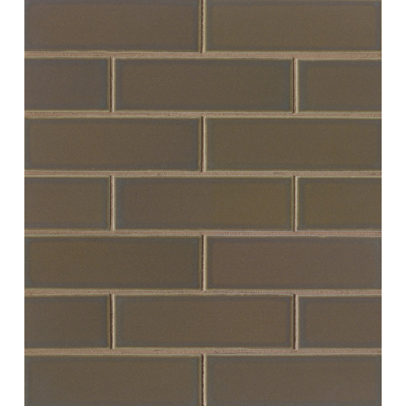Zenia 2" x 6" Porcelain Mosaic Sheet, Brown