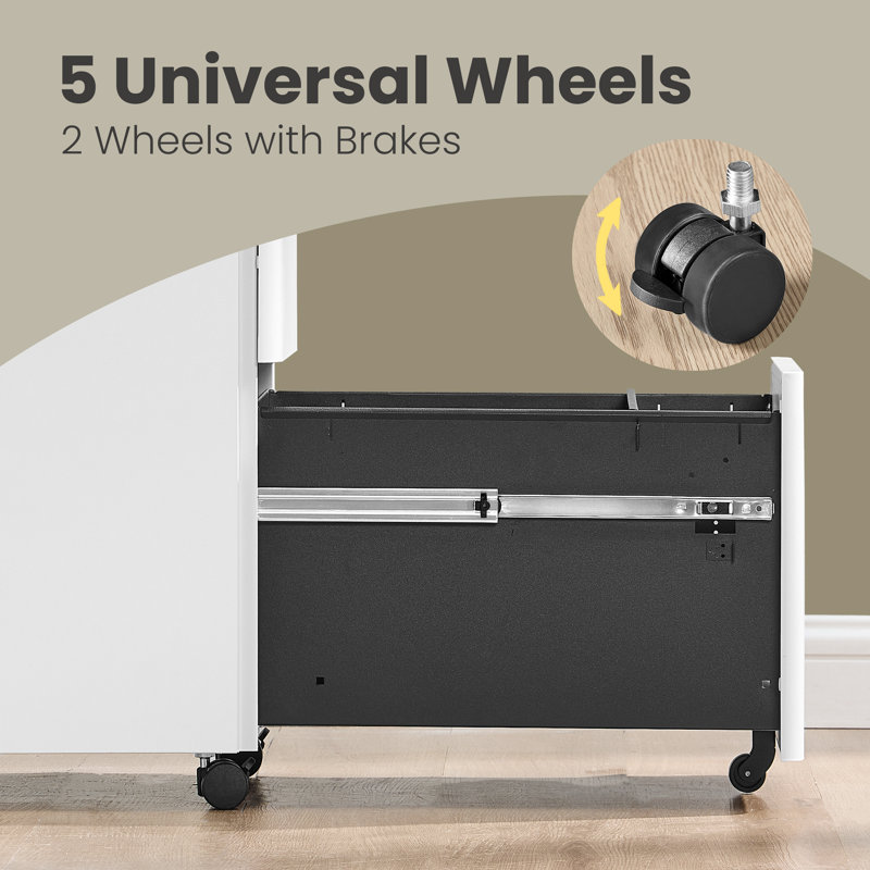 39cm Wide 3 -Drawer Mobile File Cabinet