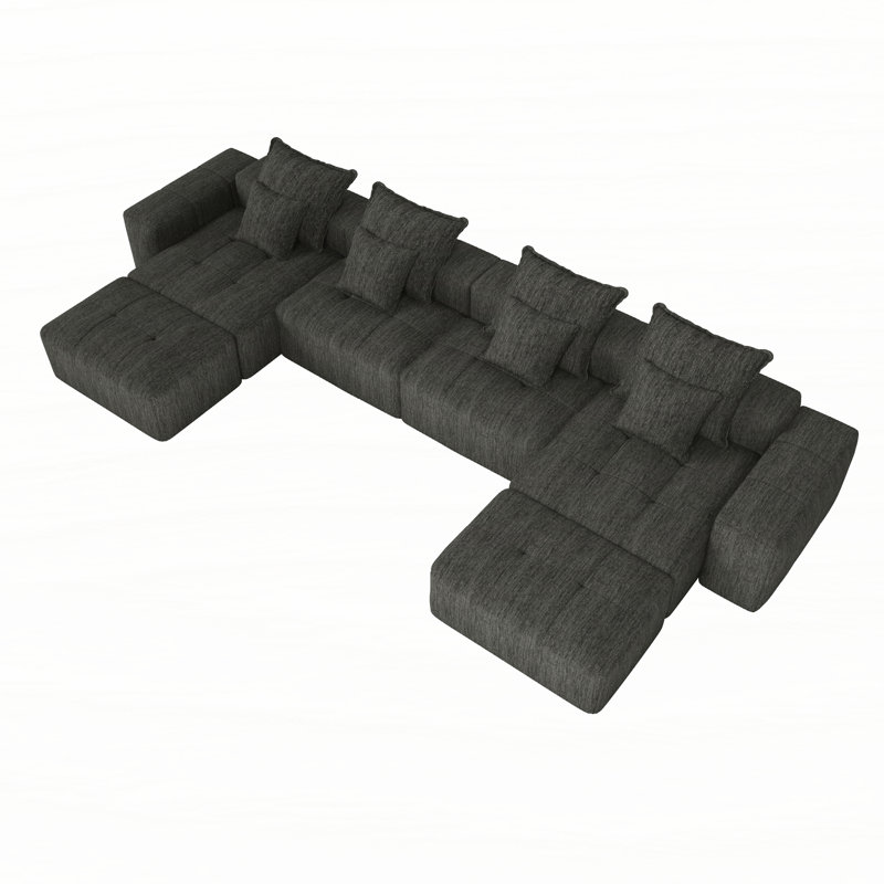 Canapé modulaire surdimensionné Boneless, Noir