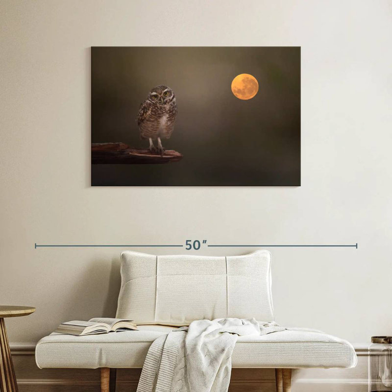 Owl Under The Moon, 26" H x 39" W