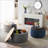 Ottoman with Storage, 2-in-1 End Table &amp; Footstool, Navy Blue (25.5x25.5x14.5) | Navy | MDF-2008140043