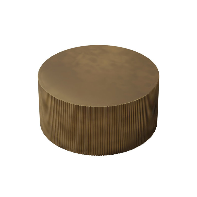 Bloxson Stylish and Minimalist Wave Stripe Coffee Table, Modern Round Coffee Table, Drum Circle Coffee Table for Living Room, Bedroom