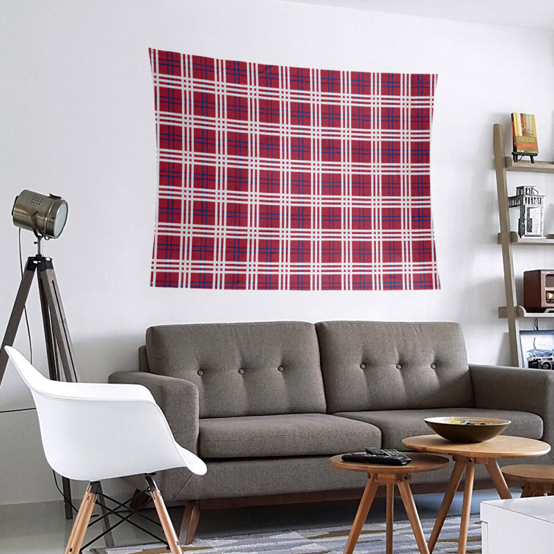 Tapisserie de luxe en microfibre New England, H 27,5 po x l 37,5 po, Rouge / bleu foncé / blanc