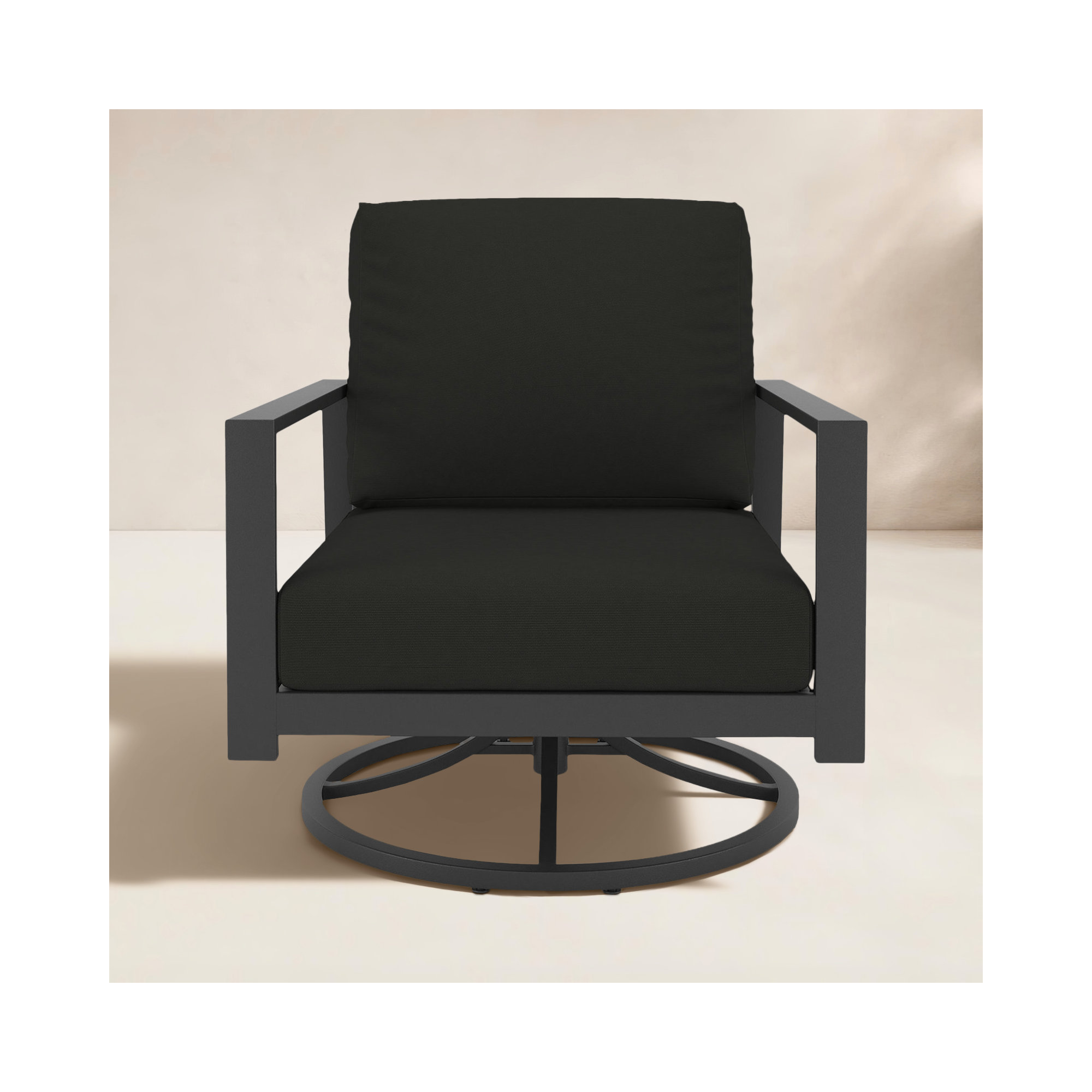 Townsend Metal Outdoor Rocking Chair with Sunbrella Cushion, Canvas Black Sunbrella® Canvas