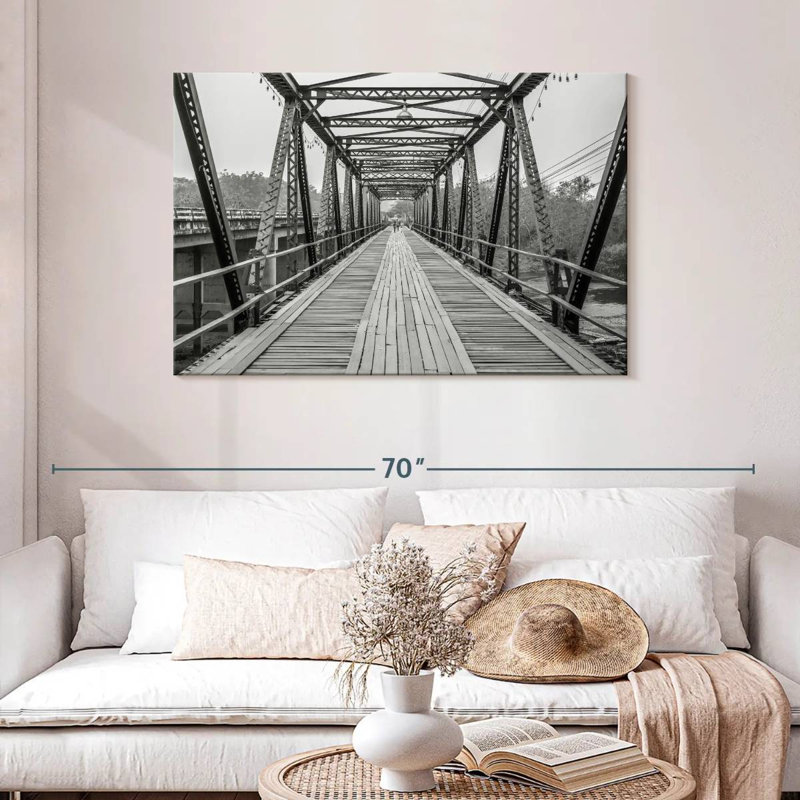 Lilie, pont commémoratif de paiement, BW, H 30 po x l 45 po