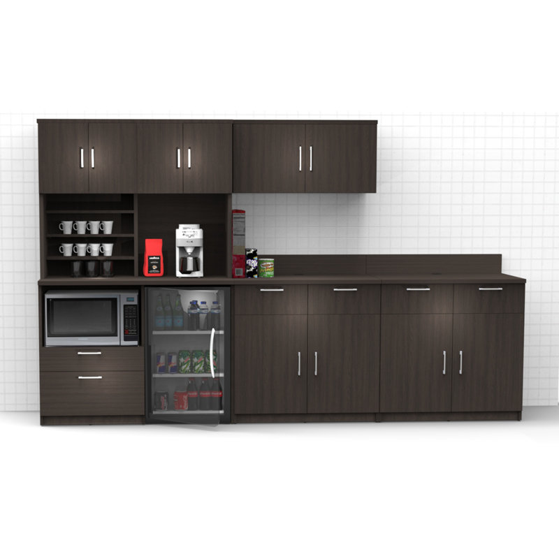 Buffet Buffet Buffet de cuisine pour la pause déjeuner 5 pièces Espresso - Assemblé en usine (achat de meubles seulement)