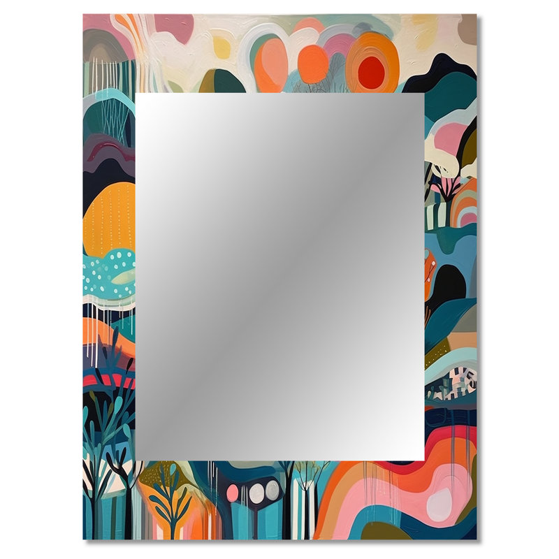 Bleu vert Minimalims Explosion - miroir minimaliste unique, grand miroir mural bleu, impression d'art en métal, 40 po x 30 po
