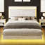 Lit double flottant avec lumière DEL Tryston, gris-1720832478-1720832472