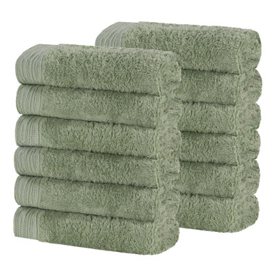 Rayon From Bamboo Cotton Blend Eco-Friendly Hypoallergenic Soft Solid Towel Set