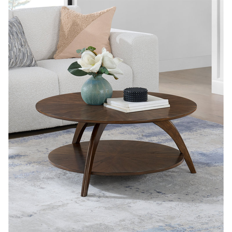 Atreu Wood Coffee Table with Storage, Walnut