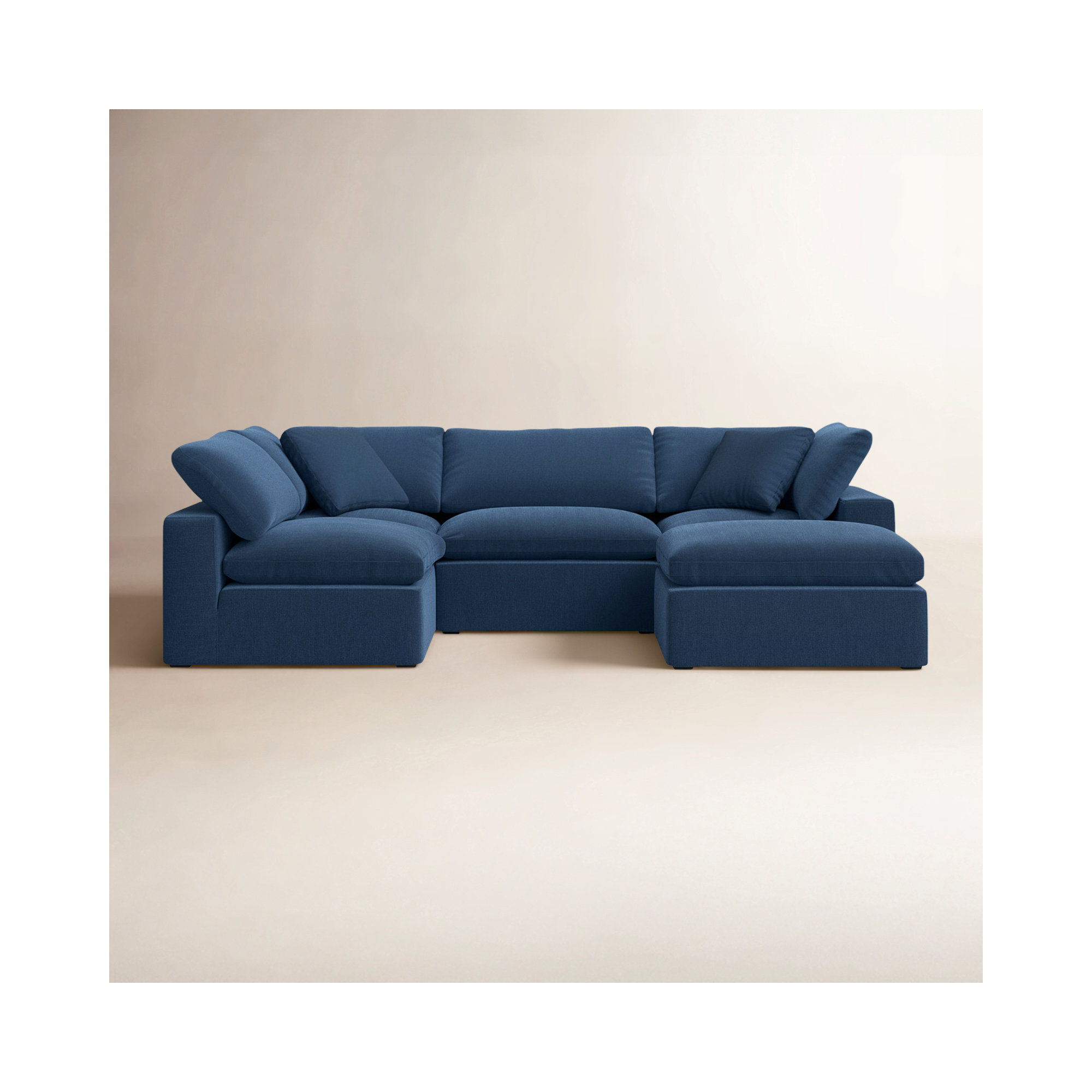 Calana Luxe Modular Sectional, 5 Piece, Navy Revolution Performance Fabrics