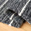 Tapis rayé en coton / laine tissé à la main en noir / blanc Henneman-342060418