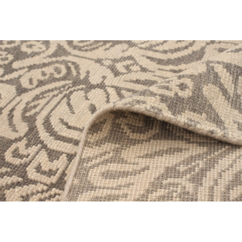 Tapis gris foncé en laine noué à la main Wes Finest