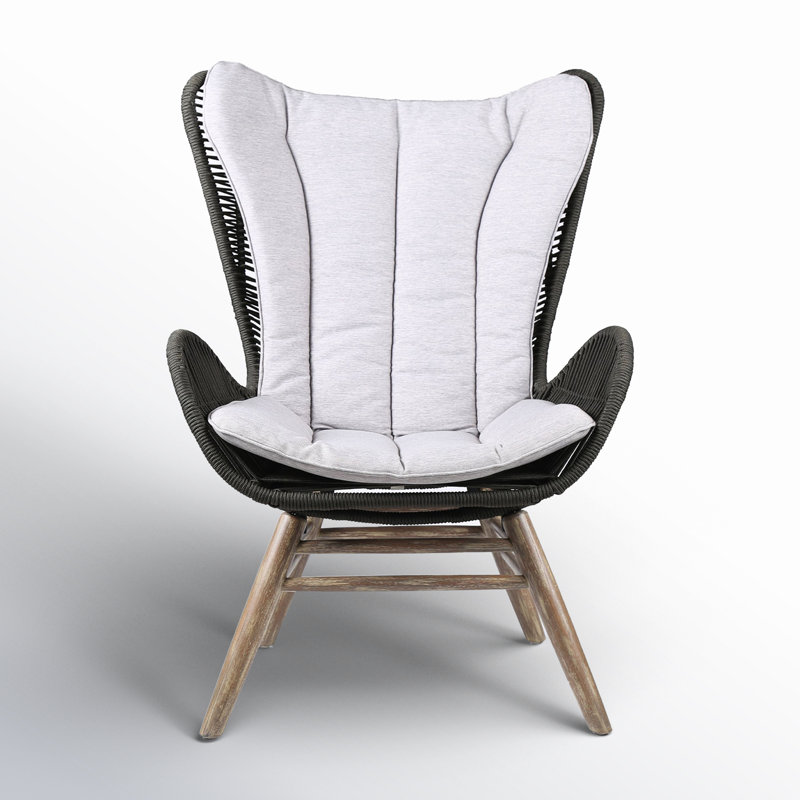 Adagio Tall Wing-back Patio Chair with Cushions, Gray