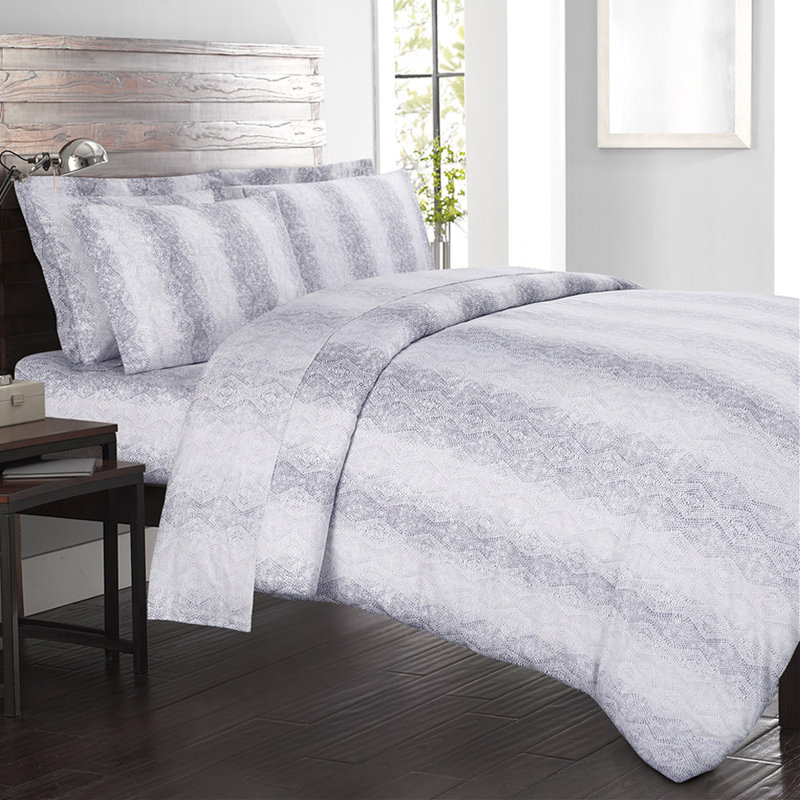 Kalahari Sateen Geometric Sheet Set, California King Sheet+Fitted Sheet + 2 Pillowcases