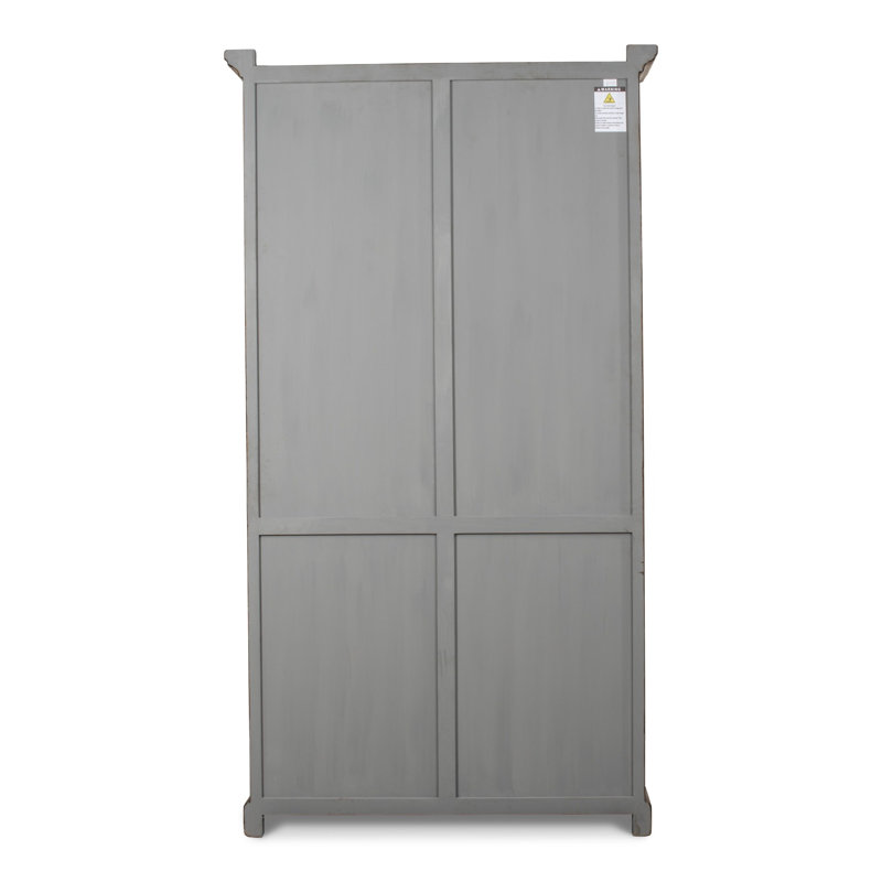 Refined Arches 50'' Traditional Brown Wood Bookcase with Doors