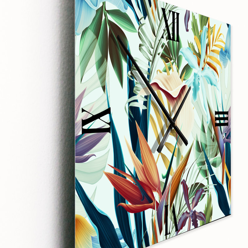Horloge murale fleurs tropicales I, Petit
