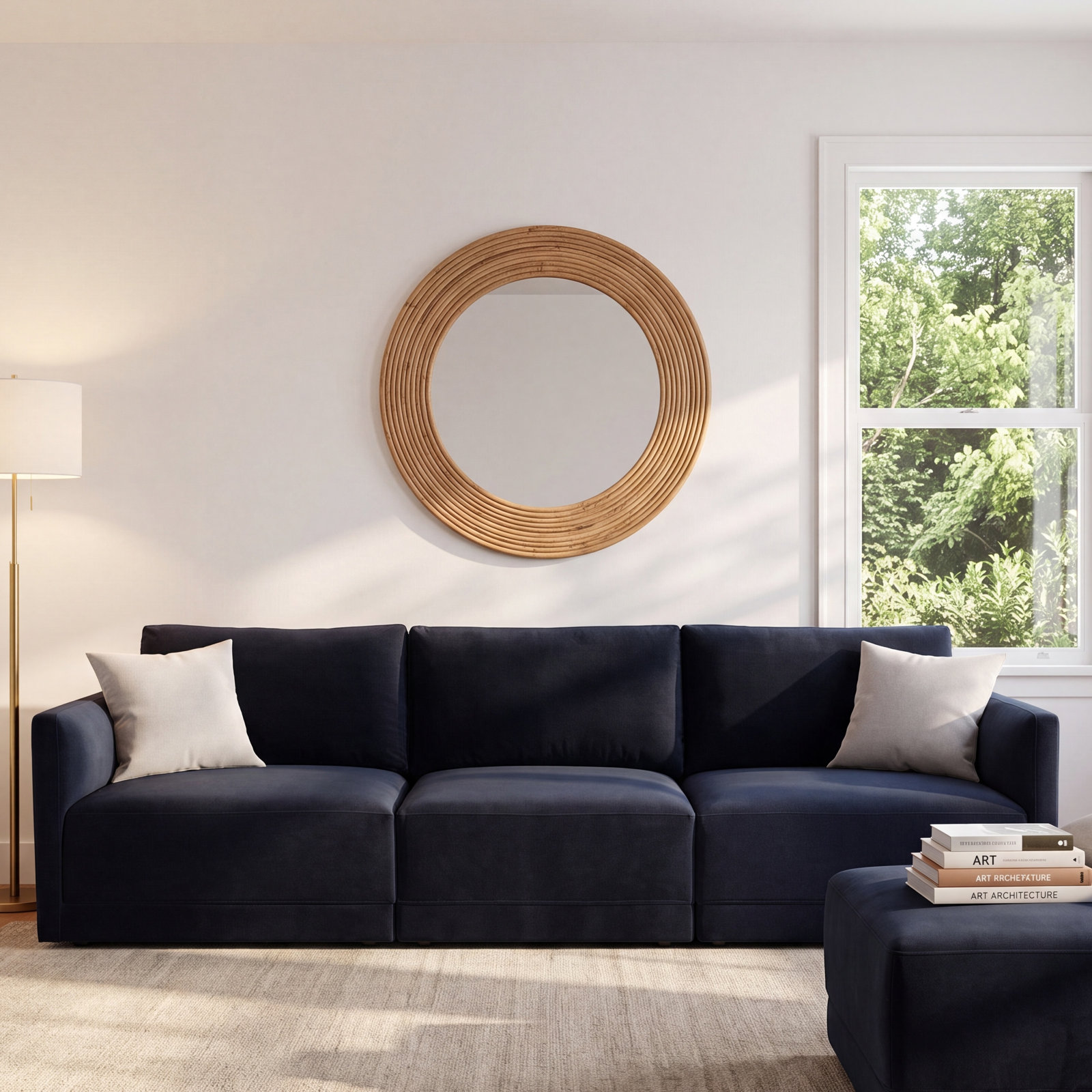Deirdre 104.5'' Upholstered Sofa, Navy Velvet